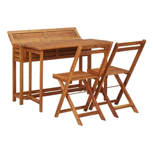 Afuera Living Solid Acacia Wood Medium Furniture Set in Brown