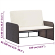 Afuera Living Contemporary 2 Piece Poly Rattan Medium Sofa Set in Brown