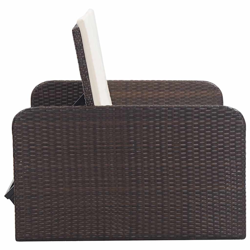 Afuera Living Contemporary 2 Piece Poly Rattan Medium Sofa Set in Brown