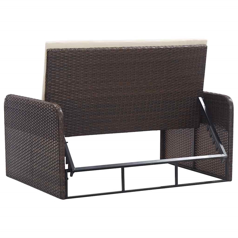 Afuera Living Contemporary 2 Piece Poly Rattan Medium Sofa Set in Brown