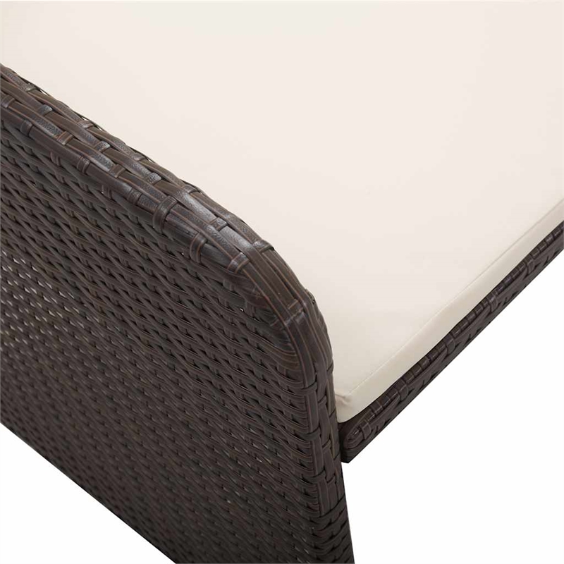 Afuera Living Contemporary 2 Piece Poly Rattan Medium Sofa Set in Brown