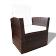 Afuera Living Contemporary 4 Piece Poly Rattan Sofa Set in Brown/Cream