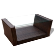 Afuera Living Contemporary 4 Piece Poly Rattan Sofa Set in Brown/Cream