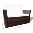Afuera Living Contemporary 4 Piece Poly Rattan Sofa Set in Brown/Cream