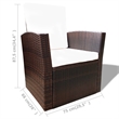 Afuera Living Contemporary 4 Piece Poly Rattan Sofa Set in Brown/Cream