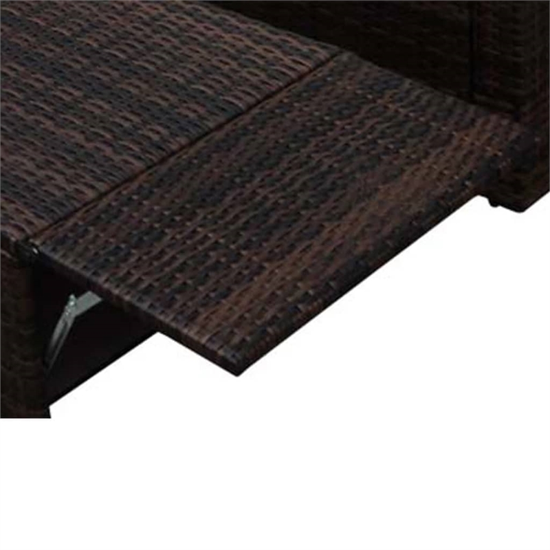 Afuera Living Contemporary 2 Piece Poly Rattan Small Sofa Set in Brown