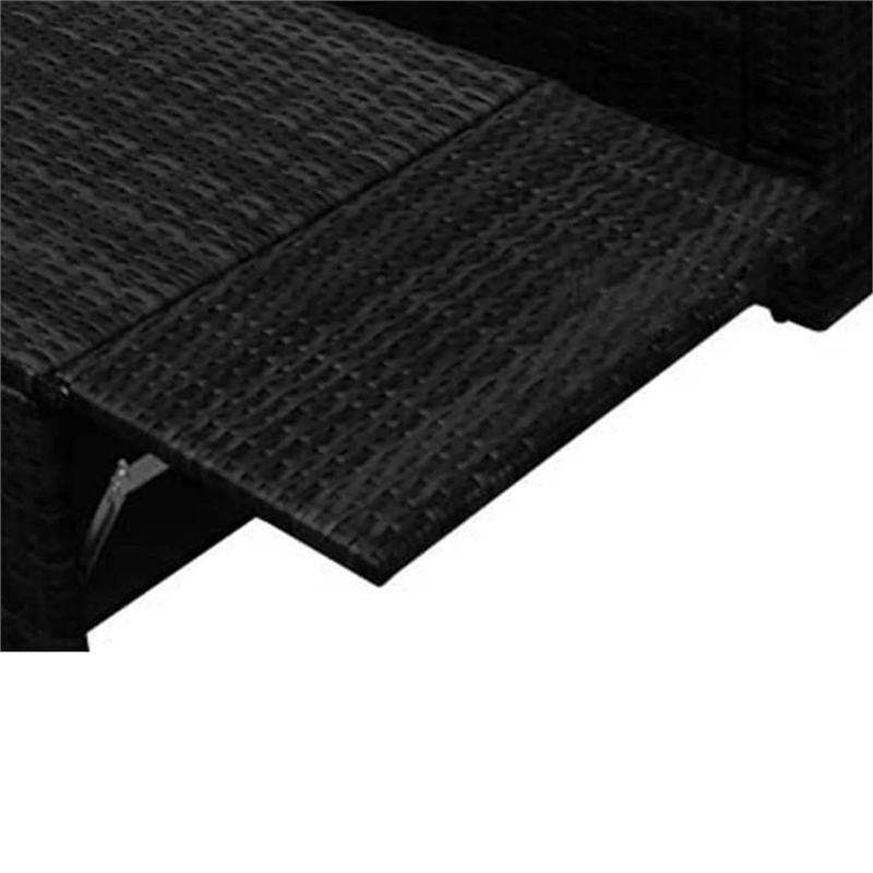 Afuera Living Contemporary Synthetic Poly Rattan Sofa Set in Black/Cream