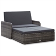 Afuera Living Contemporary 2 Piece Poly Rattan Sofa Set in Gray
