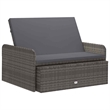 Afuera Living Contemporary 2 Piece Poly Rattan Sofa Set in Gray