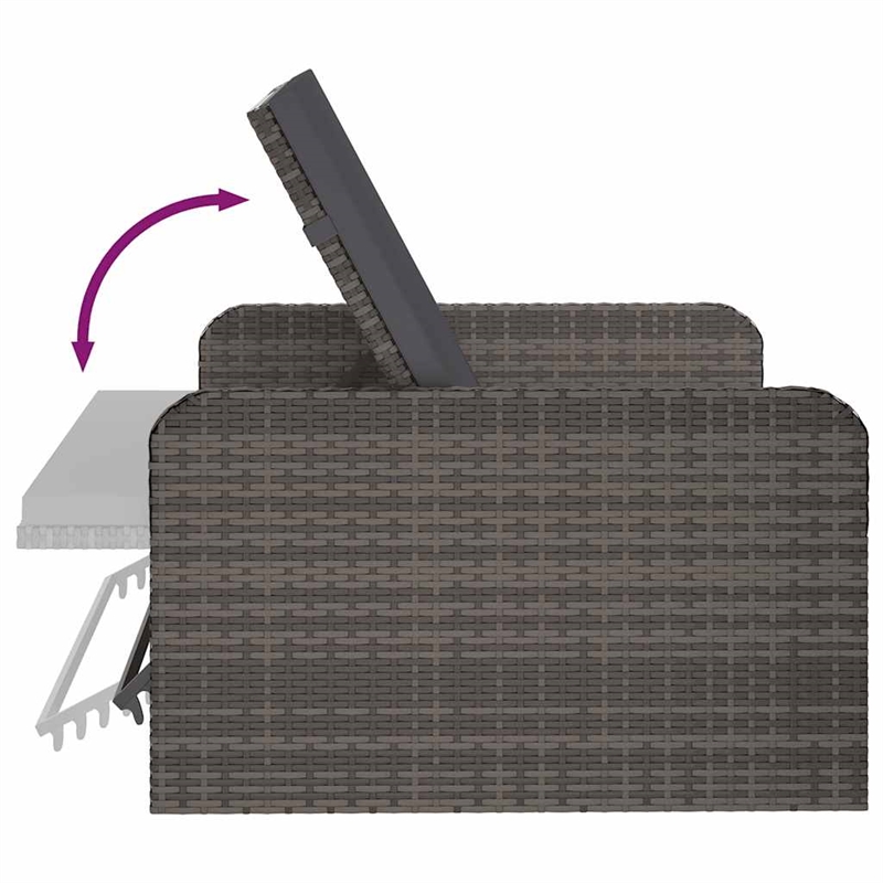 Afuera Living Contemporary 2 Piece Poly Rattan Sofa Set in Gray