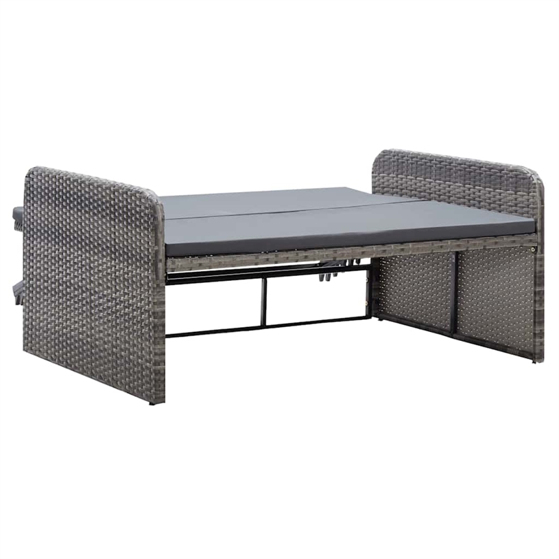 Afuera Living Contemporary 2 Piece Poly Rattan Sofa Set in Gray
