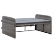 Afuera Living Contemporary 2 Piece Poly Rattan Sofa Set in Gray