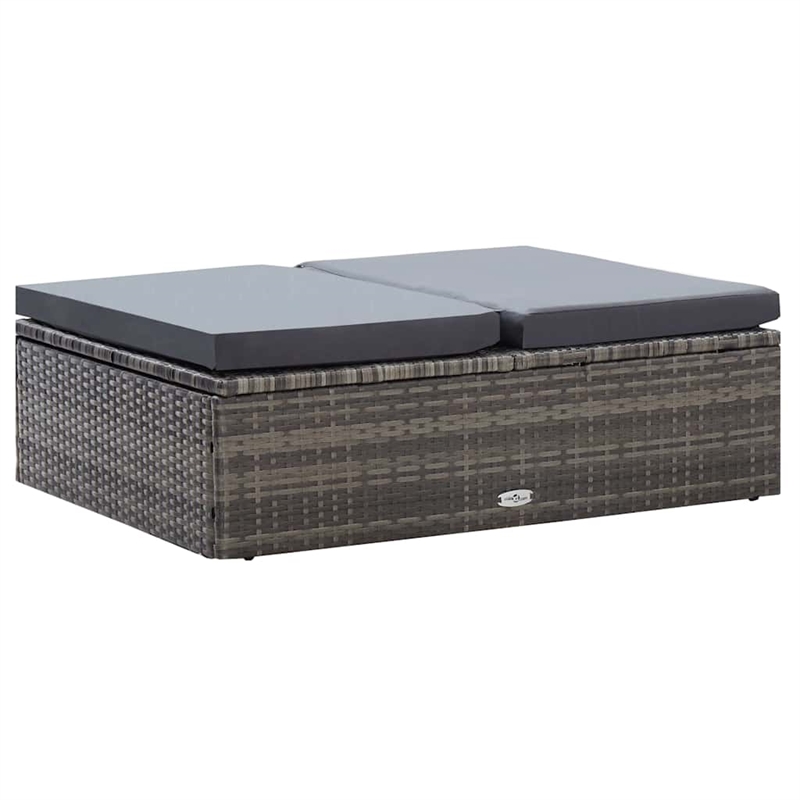 Afuera Living Contemporary 2 Piece Poly Rattan Sofa Set in Gray