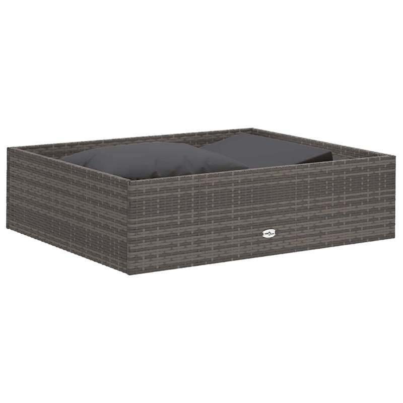 Afuera Living Contemporary 2 Piece Poly Rattan Sofa Set in Gray
