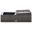 Afuera Living Contemporary 2 Piece Poly Rattan Sofa Set in Gray