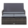Afuera Living Contemporary 2 Piece Poly Rattan Sofa Set in Gray