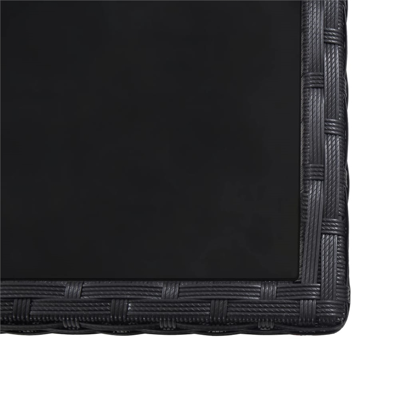 Afuera Living Contemporary 17 Piece Poly Rattan Furniture Set in Black
