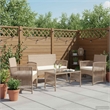 Afuera Living 4 Piece Poly Rattan Garden Lounge Set in Cream/Beige