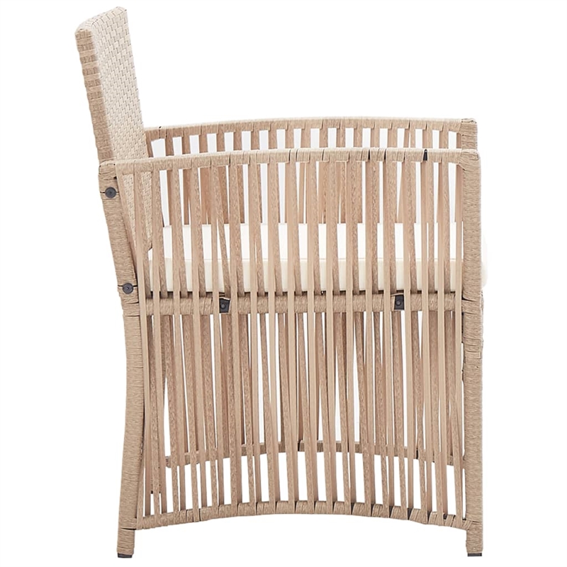 Afuera Living 4 Piece Poly Rattan Garden Lounge Set in Cream/Beige