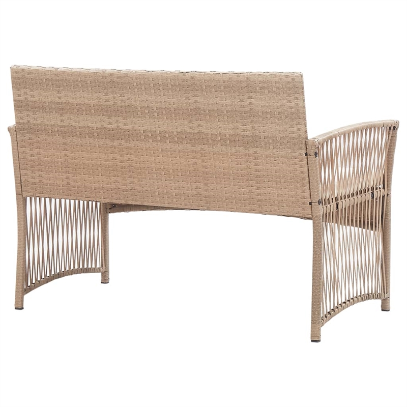Afuera Living 4 Piece Poly Rattan Garden Lounge Set in Cream/Beige