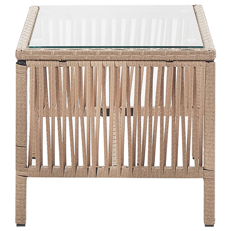 Afuera Living 4 Piece Poly Rattan Garden Lounge Set in Cream/Beige