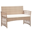Afuera Living 4 Piece Poly Rattan Garden Lounge Set in Cream/Beige