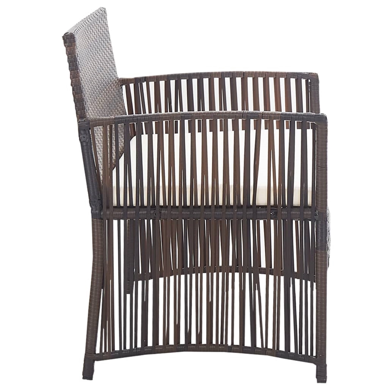 Afuera Living 4 Piece Poly Rattan Garden Lounge Set in Brown/Cream