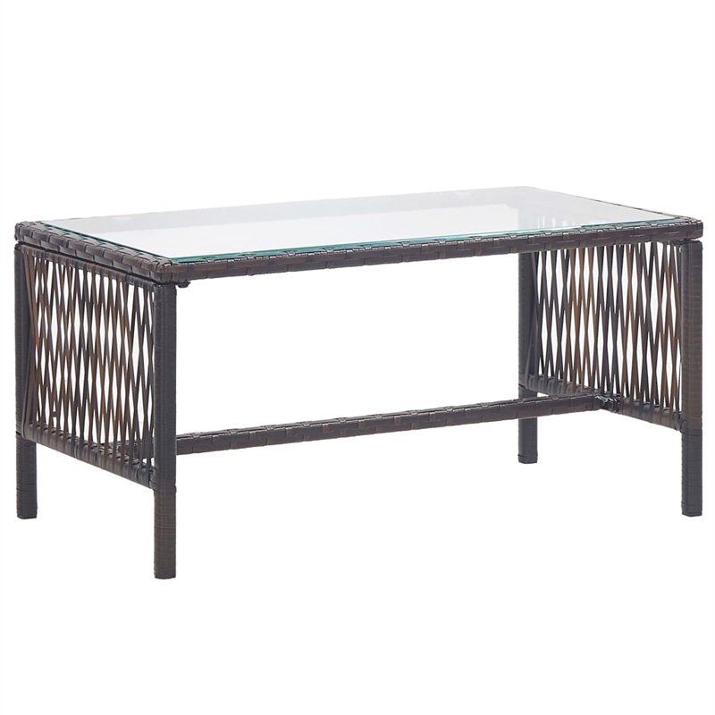 Afuera Living 4 Piece Poly Rattan Garden Lounge Set in Brown/Cream