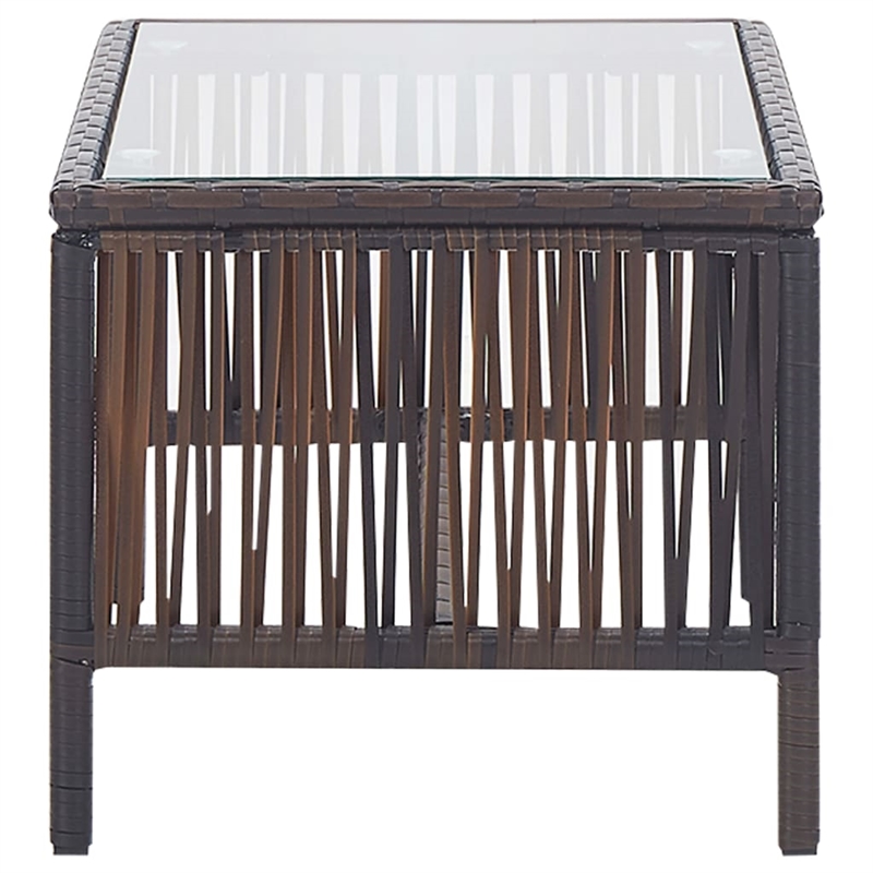 Afuera Living 4 Piece Poly Rattan Garden Lounge Set in Brown/Cream