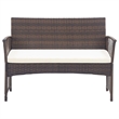 Afuera Living 4 Piece Poly Rattan Garden Lounge Set in Brown/Cream