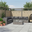 Afuera Living Contemporary 8 Piece Poly Rattan Medium Sofa Set in Gray
