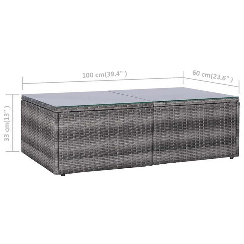 Afuera Living Contemporary 8 Piece Poly Rattan Medium Sofa Set in Gray