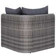 Afuera Living Contemporary 8 Piece Poly Rattan Medium Sofa Set in Gray