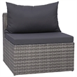 Afuera Living Contemporary 8 Piece Poly Rattan Medium Sofa Set in Gray