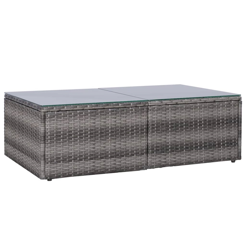 Afuera Living Contemporary 8 Piece Poly Rattan Medium Sofa Set in Gray