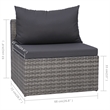 Afuera Living Contemporary 8 Piece Poly Rattan Medium Sofa Set in Gray