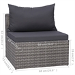 Afuera Living Contemporary 5 Piece Poly Rattan Sofa Set in Gray