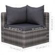 Afuera Living Contemporary 5 Piece Poly Rattan Sofa Set in Gray