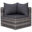Afuera Living Contemporary 5 Piece Poly Rattan Sofa Set in Gray