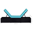 Afuera Living Contemporary 9 Piece Poly Rattan Lounge Set in Black/Blue