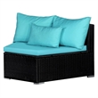 Afuera Living Contemporary 9 Piece Poly Rattan Lounge Set in Black/Blue