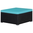 Afuera Living Contemporary 9 Piece Poly Rattan Lounge Set in Black/Blue