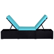 Afuera Living Contemporary 9 Piece Poly Rattan Lounge Set in Black/Blue