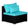 Afuera Living Contemporary 9 Piece Poly Rattan Lounge Set in Black/Blue