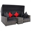 Afuera Living Contemporary Synthetic Poly Rattan 7 Piece Sofa Set in Gray