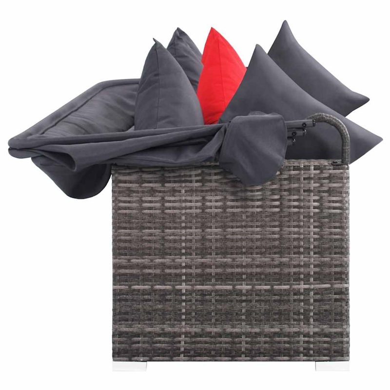Afuera Living Contemporary Synthetic Poly Rattan 7 Piece Sofa Set in Gray