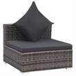 Afuera Living Contemporary Synthetic Poly Rattan 7 Piece Sofa Set in Gray