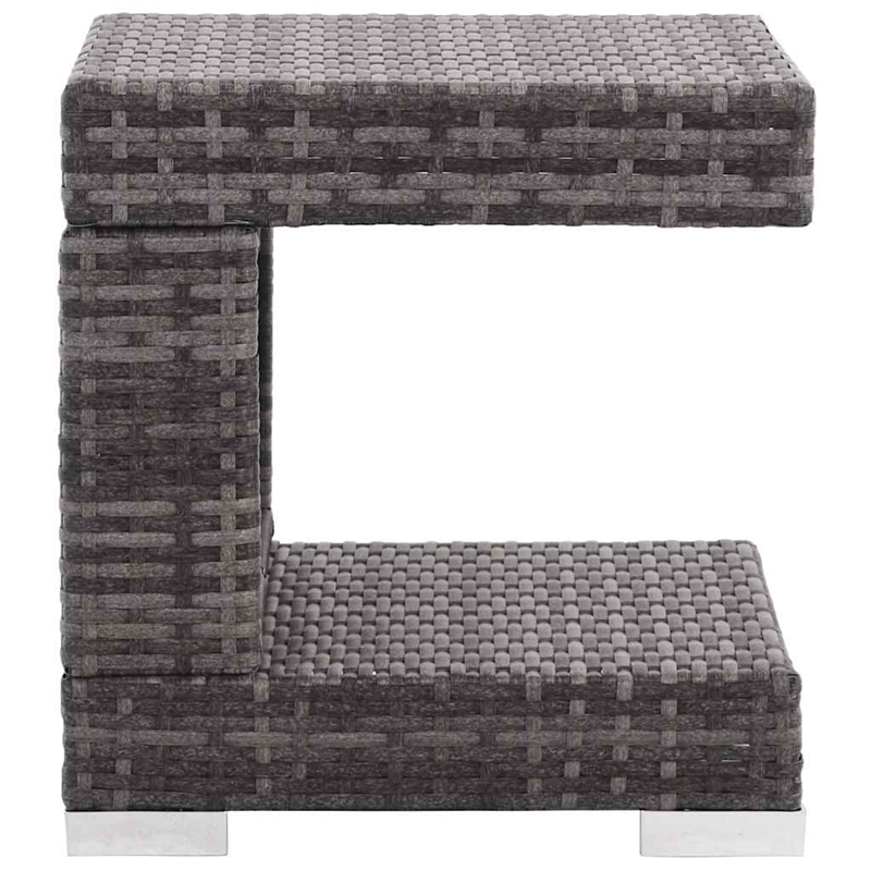 Afuera Living Contemporary Synthetic Poly Rattan 7 Piece Sofa Set in Gray