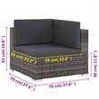 Afuera Living Contemporary Synthetic Poly Rattan 8 Piece Sofa Set in Gray