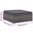 Afuera Living Contemporary Synthetic Poly Rattan 8 Piece Sofa Set in Gray